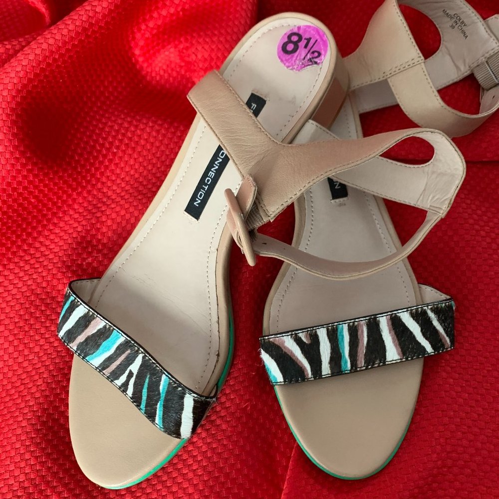 Sandals, Ankle Strap Block Heel, 8 1/2,